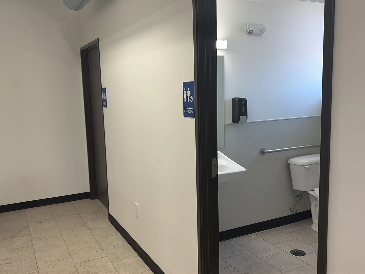 Accessible restroom inside Wash'em Up Laundry #9