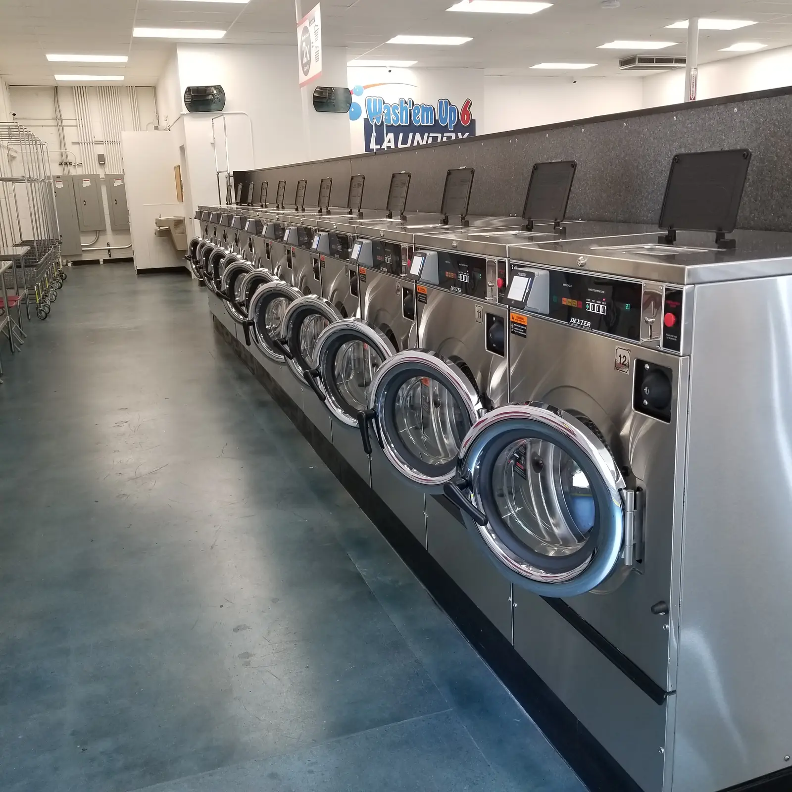 Modern laundry machines at Wash'em Up Laundry #6 - Laundromat Aurora
